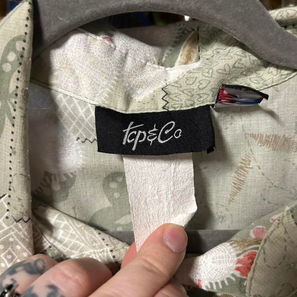 Large Vintage 80s Blouse Whimsy Patchwork Style P… - image 3